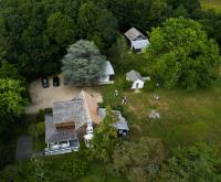 Aerial view of the Pollock-Krasner property. Photograph by Weber Visuals.